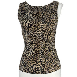 Whimsigoth Festival Party Leopard Print Sleeveless Top With Strappy Back Size M‎